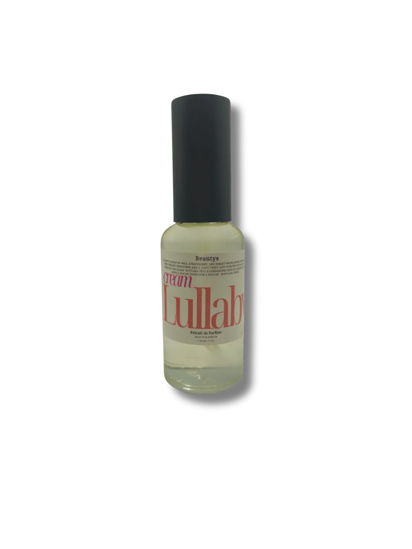 Beautys Cream Lullaby perfume bottle with elegant design, showcasing the luxurious fragrance packaging.