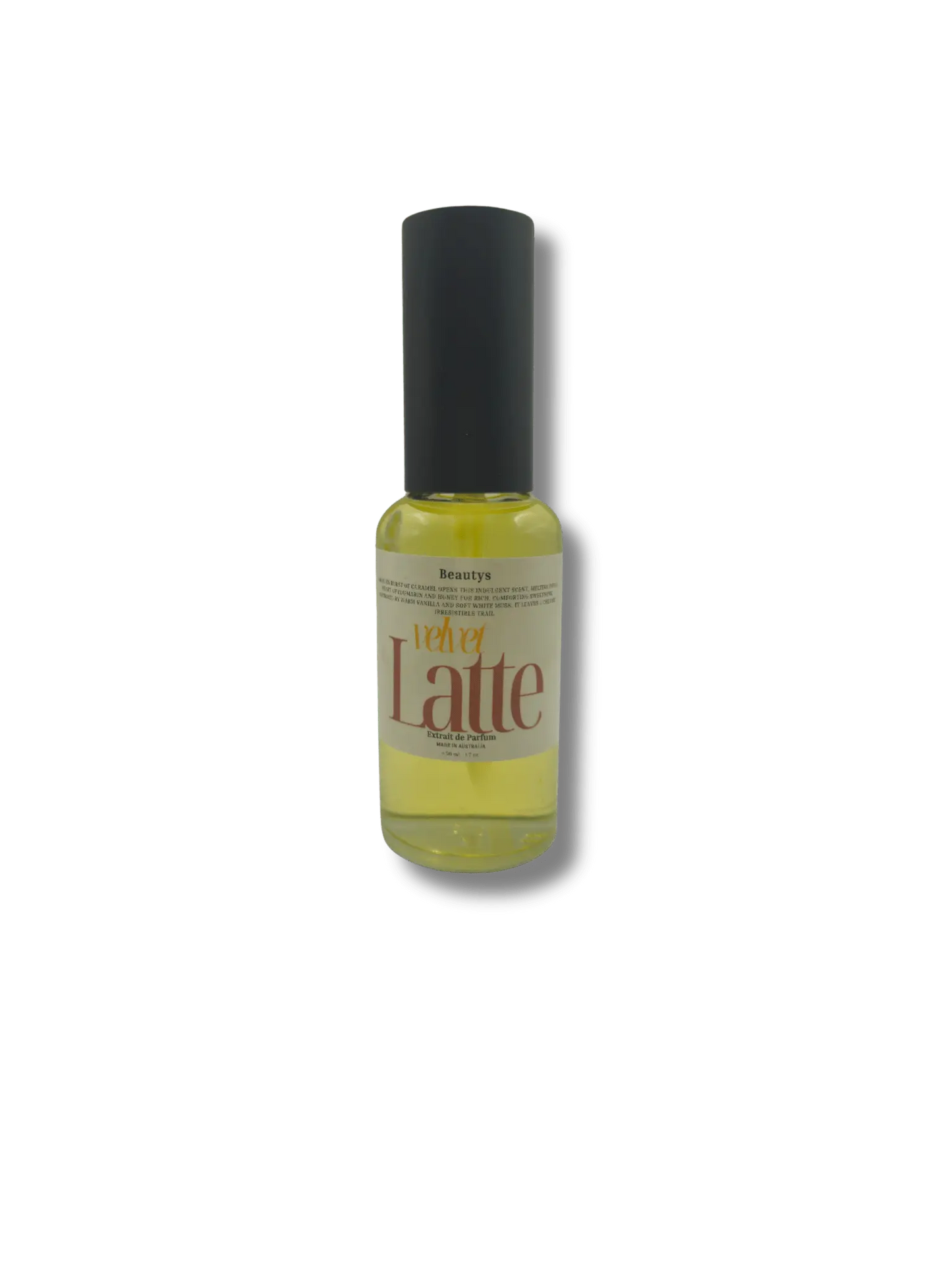 Beautys Velvet Latte perfume bottle with elegant velvet-themed design, showcasing a luxurious and sophisticated fragrance.