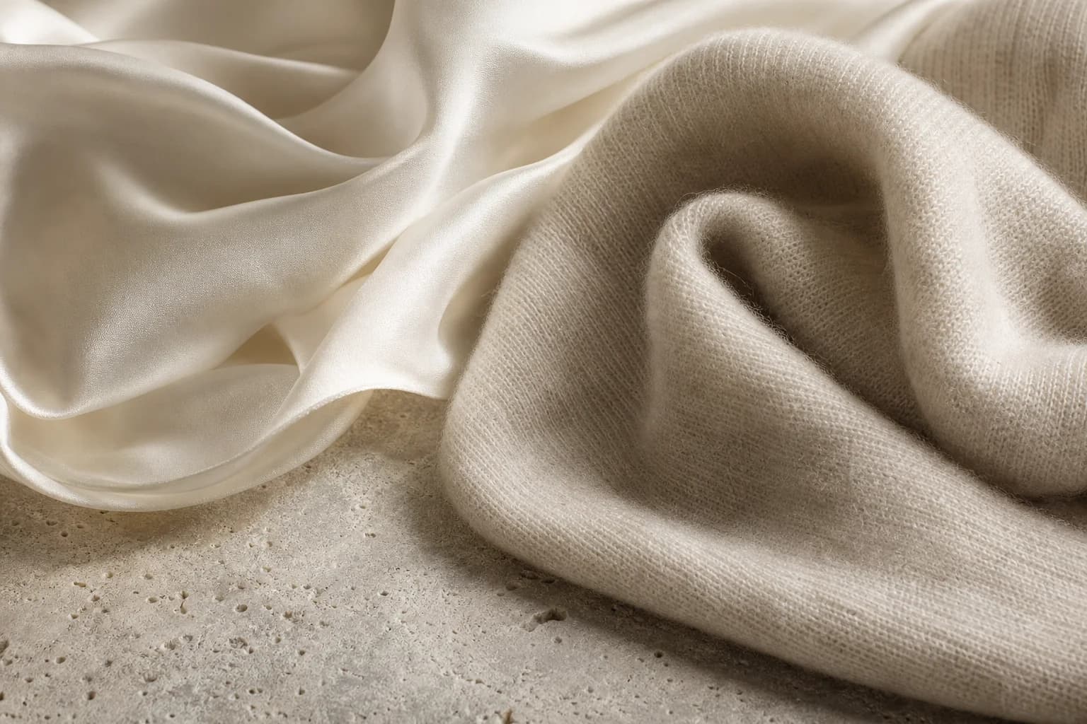 Ivory silk and soft cream fibres, an abstract visual interpretation of modern musk