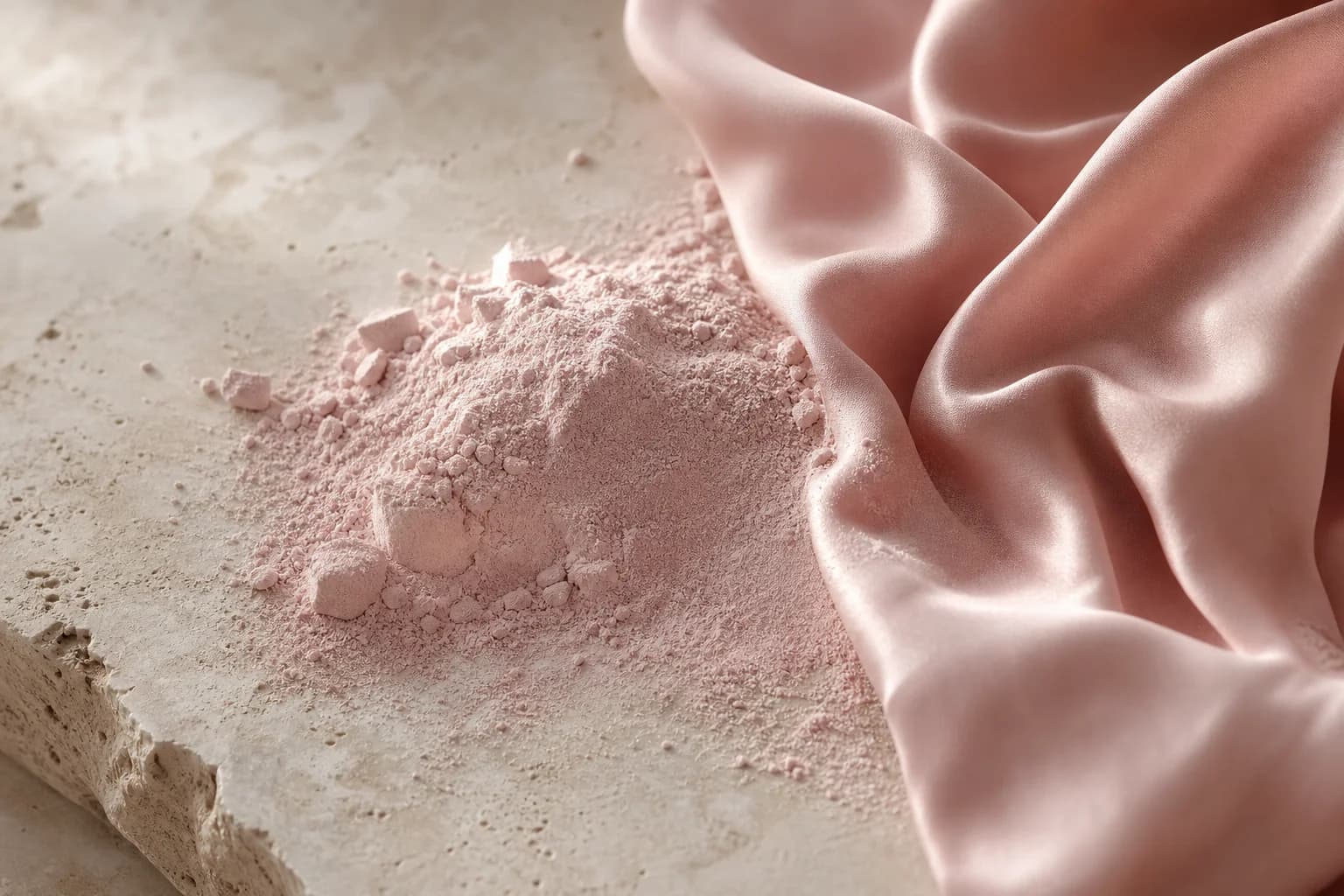 Muted blush silk and powder, an abstract pink musk scent study