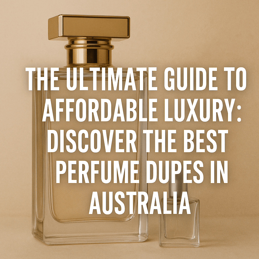 Stylish perfume bottle symbolizing affordable luxury and best perfume dupes in Australia.