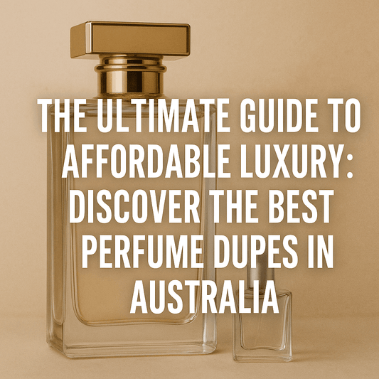 Stylish perfume bottle symbolizing affordable luxury and best perfume dupes in Australia.