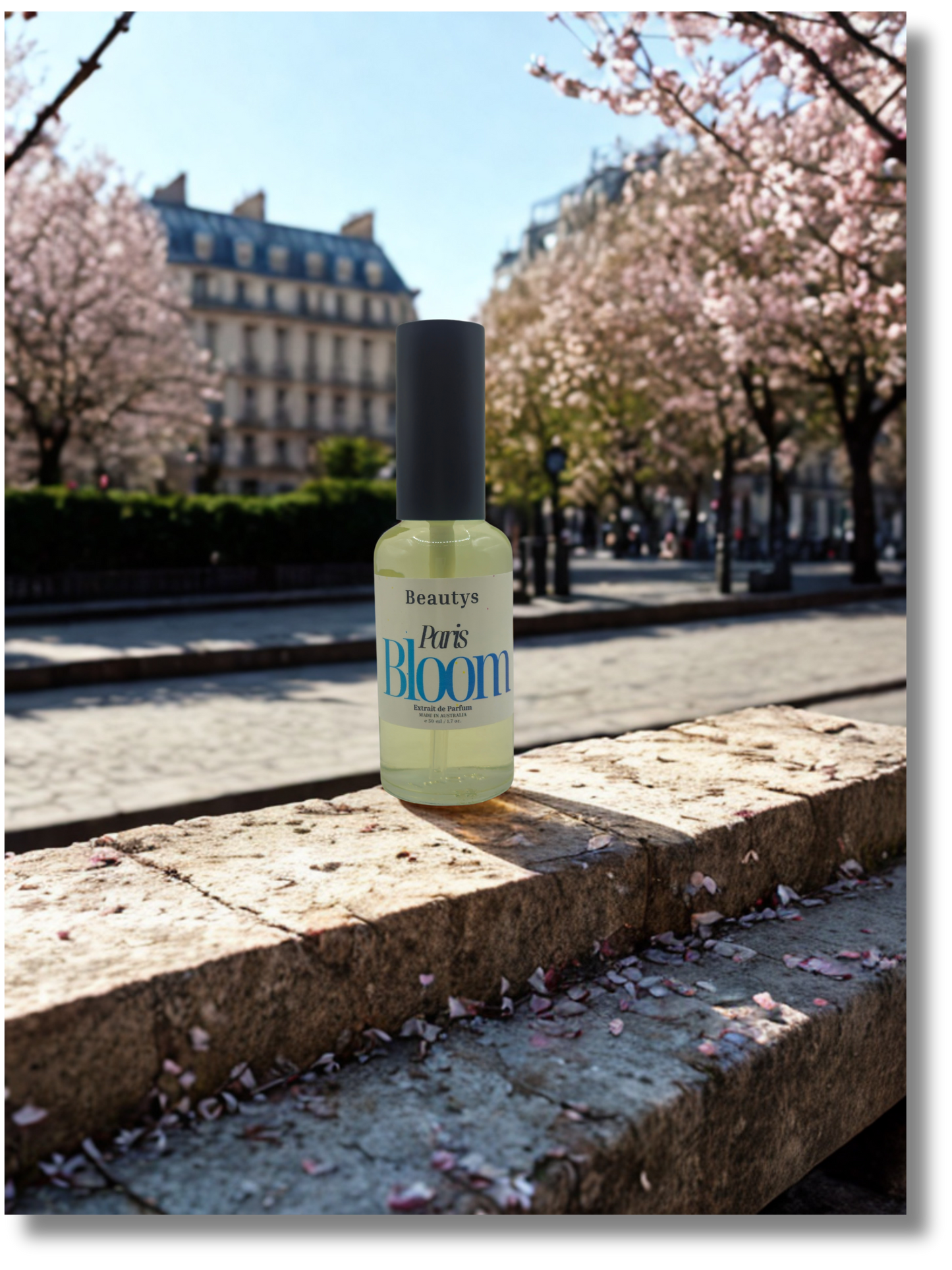 Handcrafted Tasmanian perfume Paris Bloom with soft floral design
