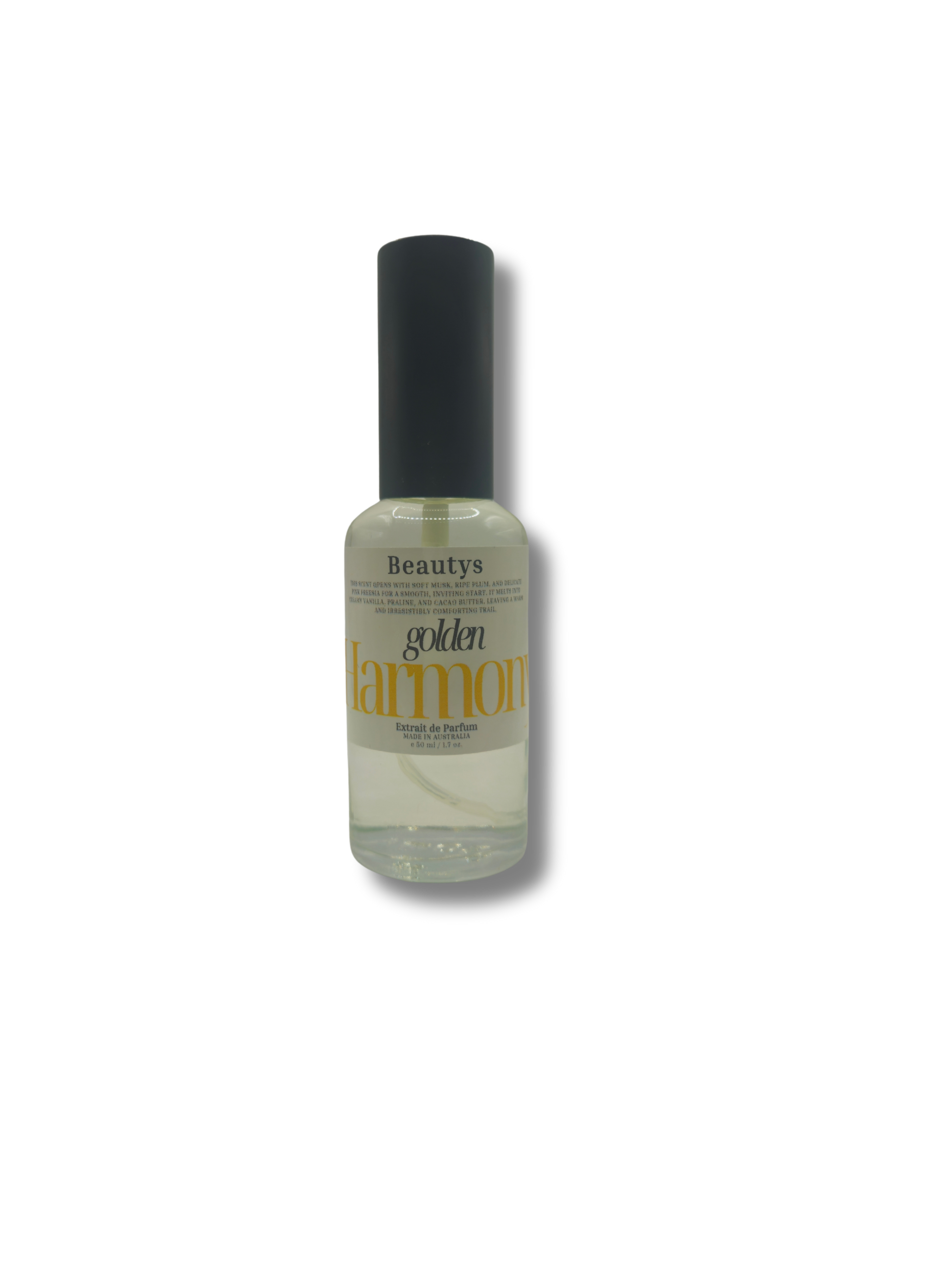 Golden Harmony Perfume bottle – handcrafted Australian vanilla fragrance