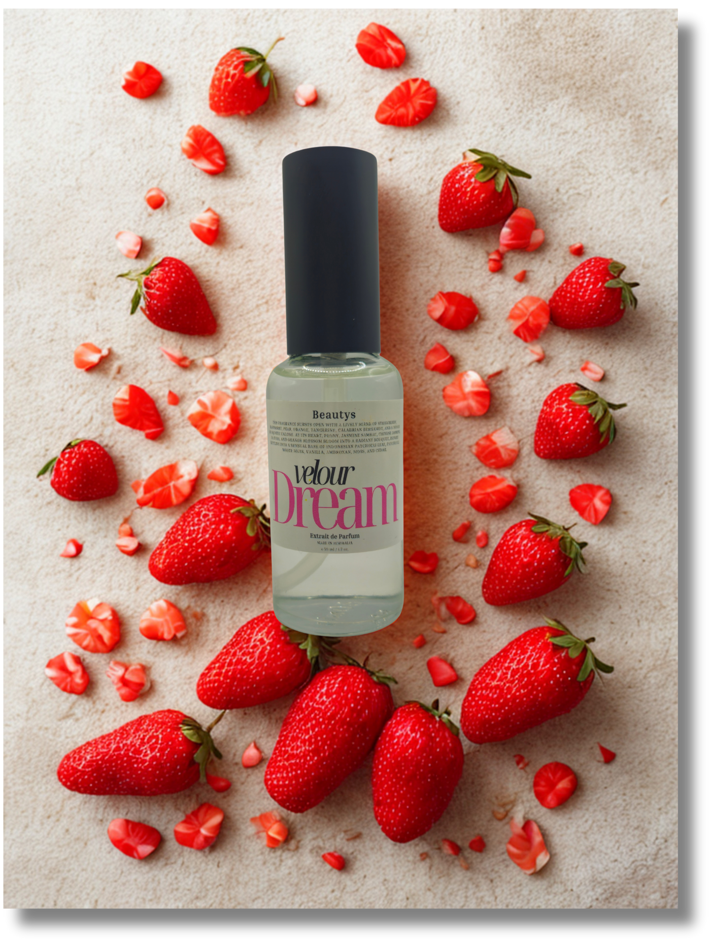 Beautys Velour Dream handcrafted strawberry jasmine extrait