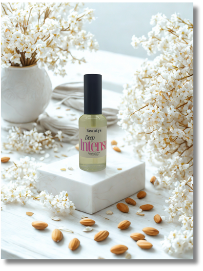 Close‑up of Deep Intense perfume highlighting artisan craftsmanship