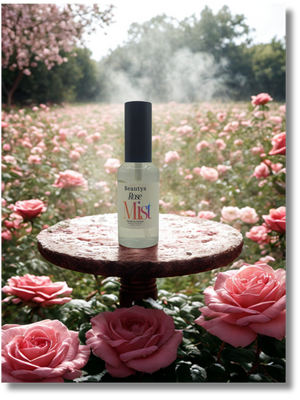 Rose Mist unisex rose and spice perfume in an elegant glass bottle