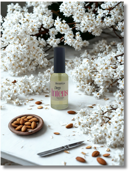 Handcrafted Tasmanian perfume Deep Intense surrounded by florals