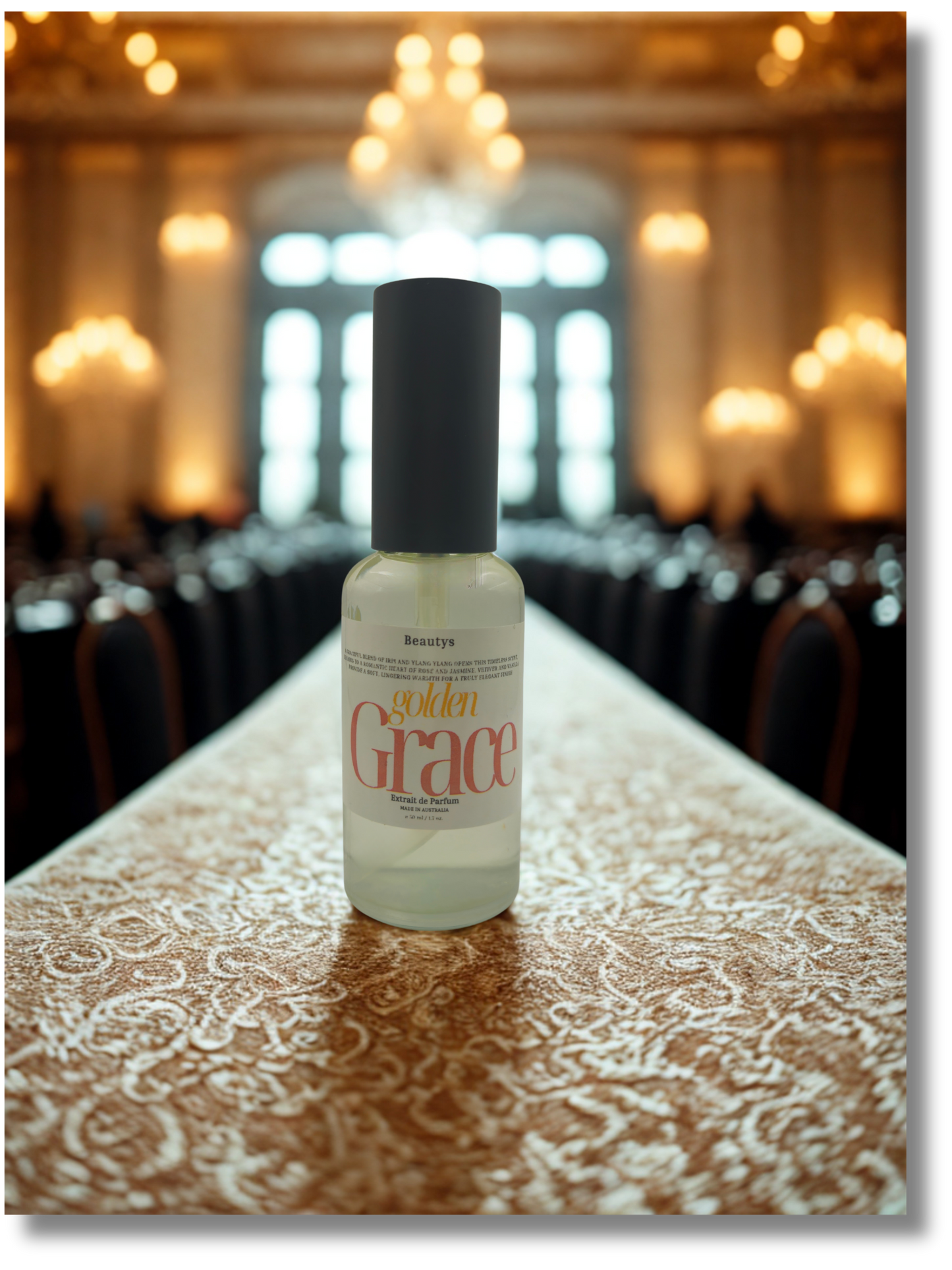 Golden Grace jasmine rose extrait de parfum bottle