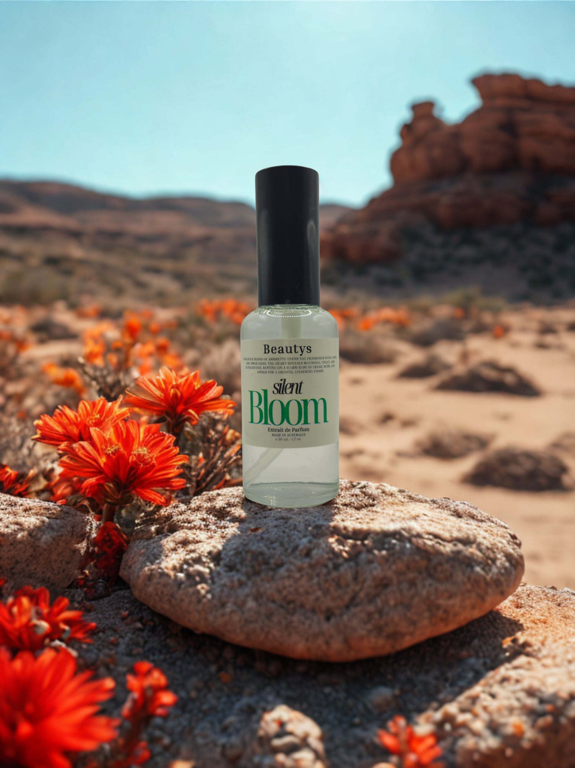 Silent Bloom elegant jasmine musk perfume bottle