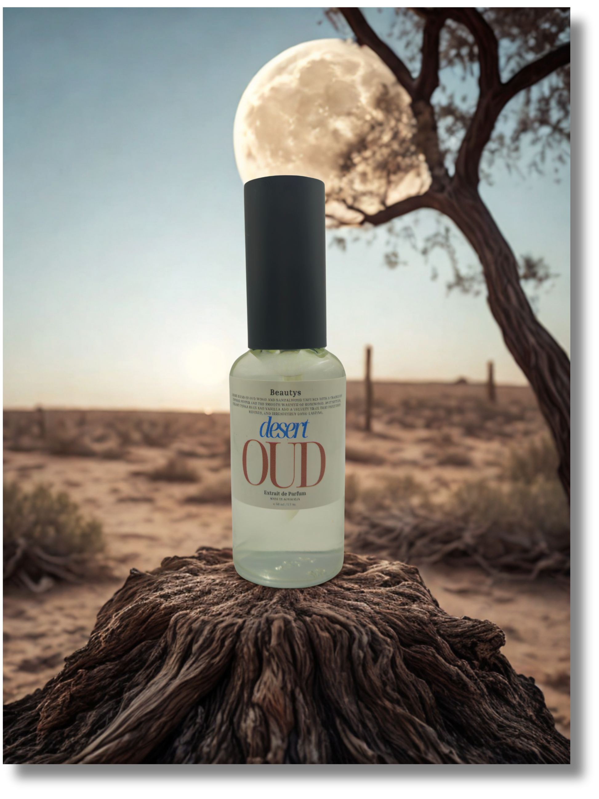 Desert Oud rich amber oud perfume bottle Tasmania