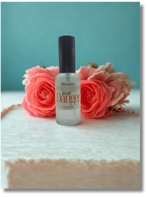 Sweet Danger perfume bottle by Beautys Tasmania, handcrafted luxury fragrance for women.