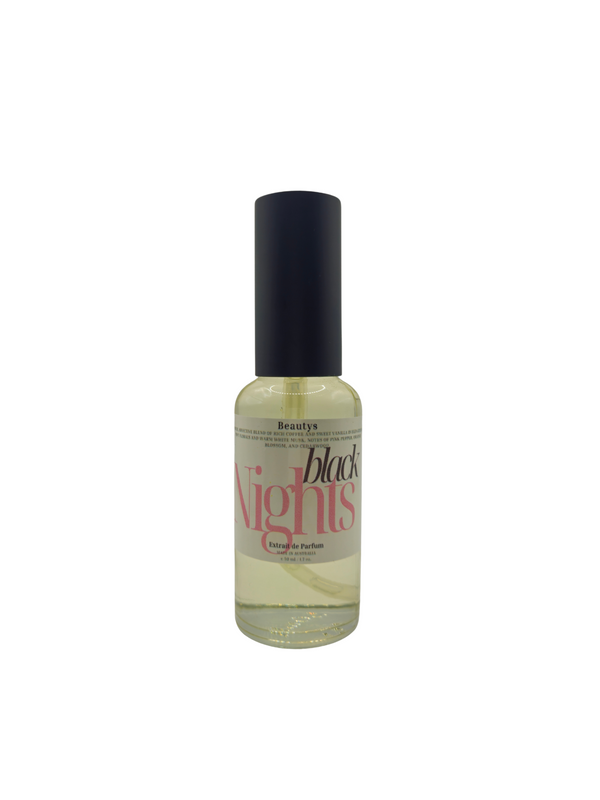 Black Nights perfume bottle – bold Australian coffee and vanilla fragrance