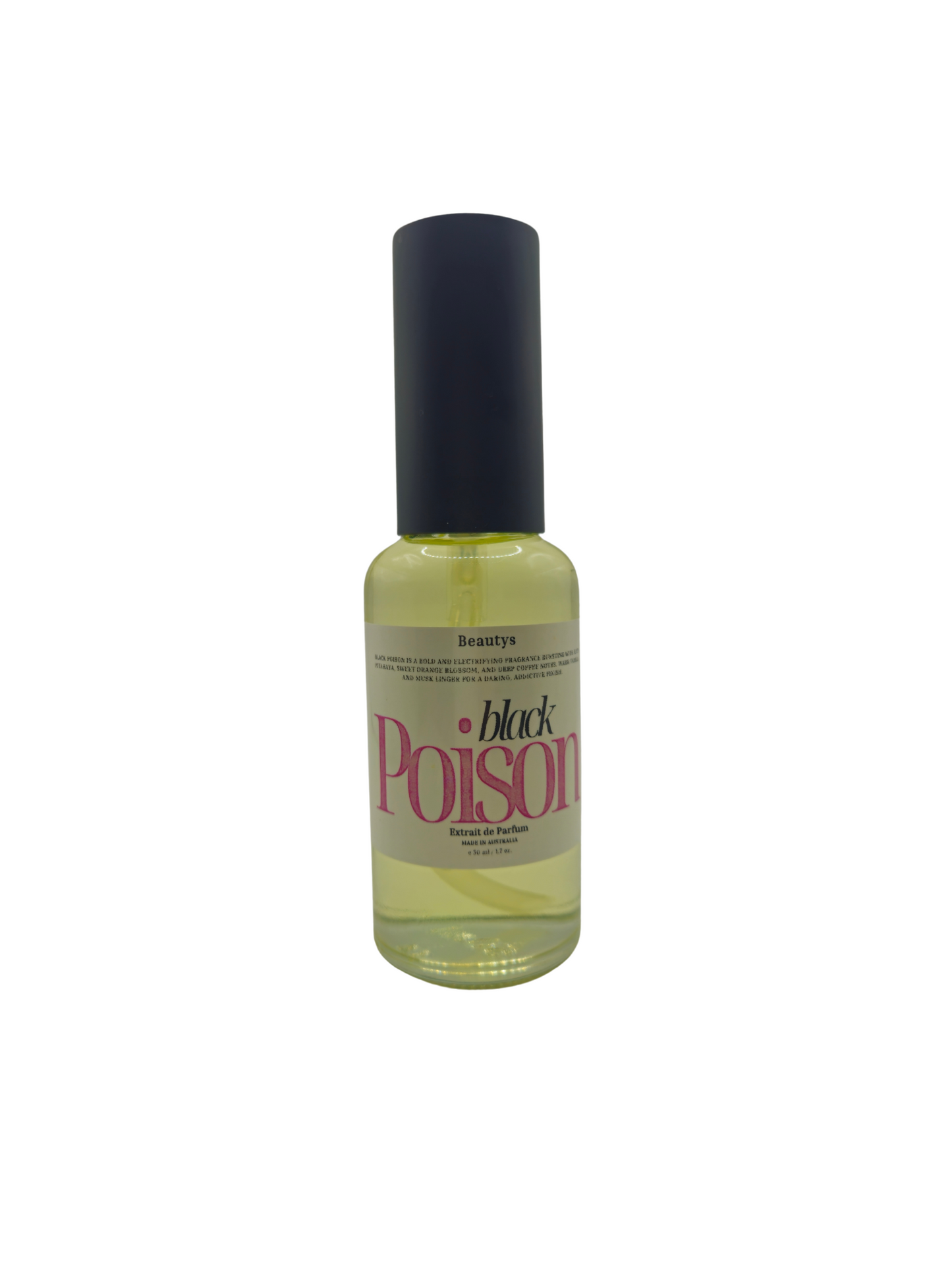 Black Poison perfume bottle – bold Australian fruity floral fragrance