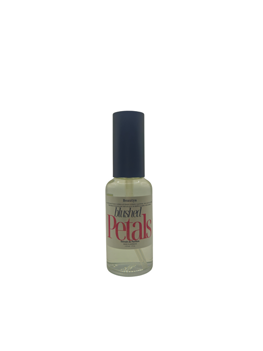 Blushed Petals perfume bottle – elegant floral suede fragrance