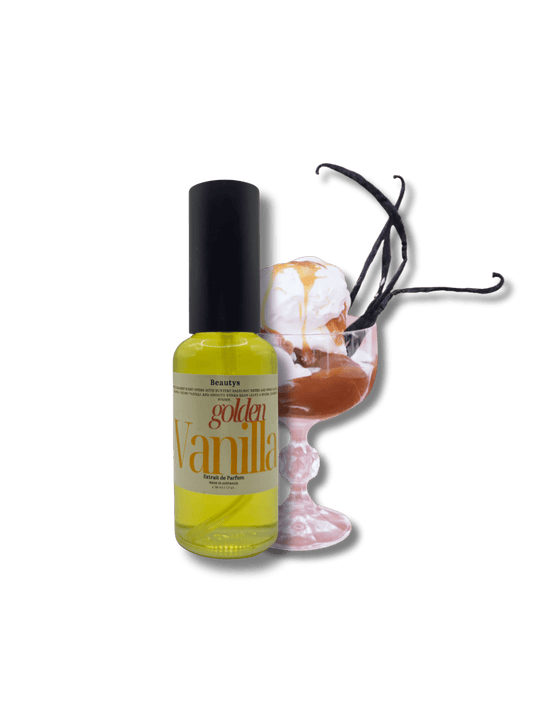 Golden Vanilla perfume bottle – Australian caramel vanilla fragrance