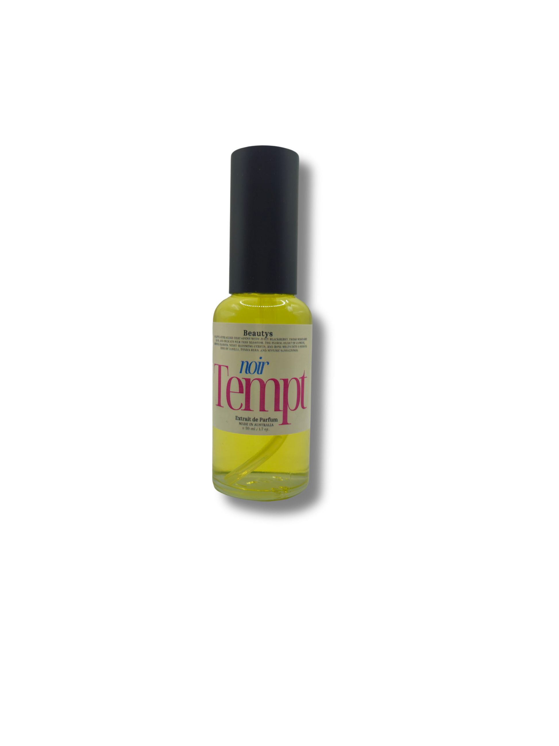 Noir Tempt perfume bottle – handcrafted Australian-made extrait