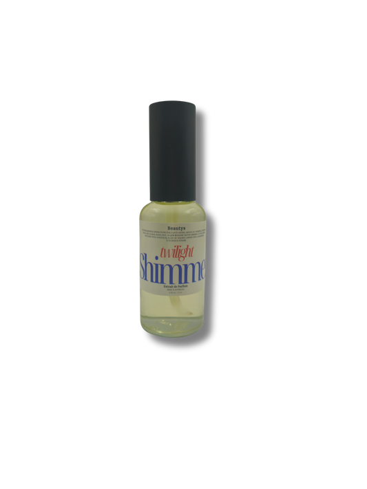 Twilight Shimmer Perfume Australia – Handcrafted jasmine, woods, and golden amber fragrance bottle