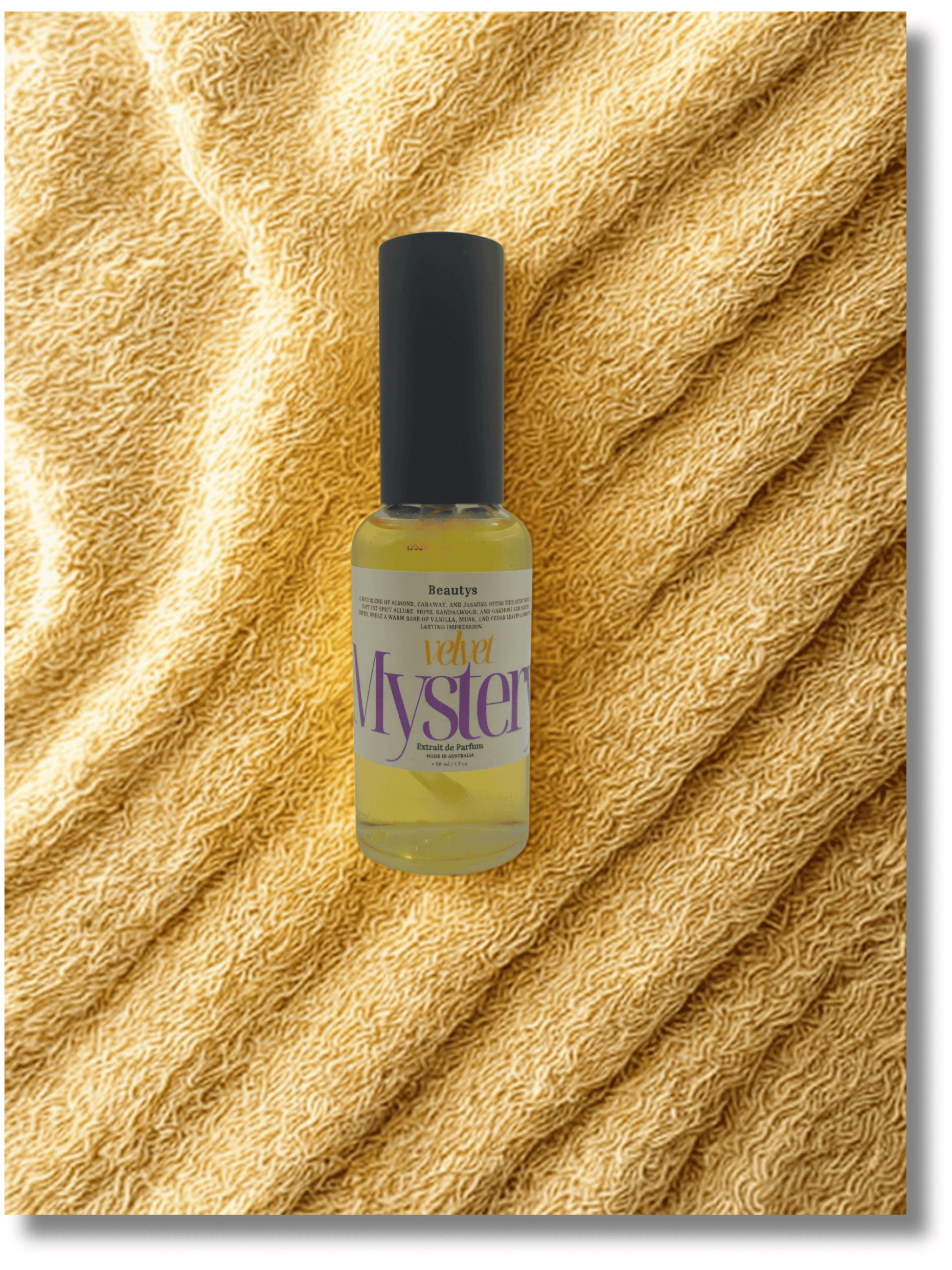 Velvet Mystery warm vanilla almond perfume Australia bottle
