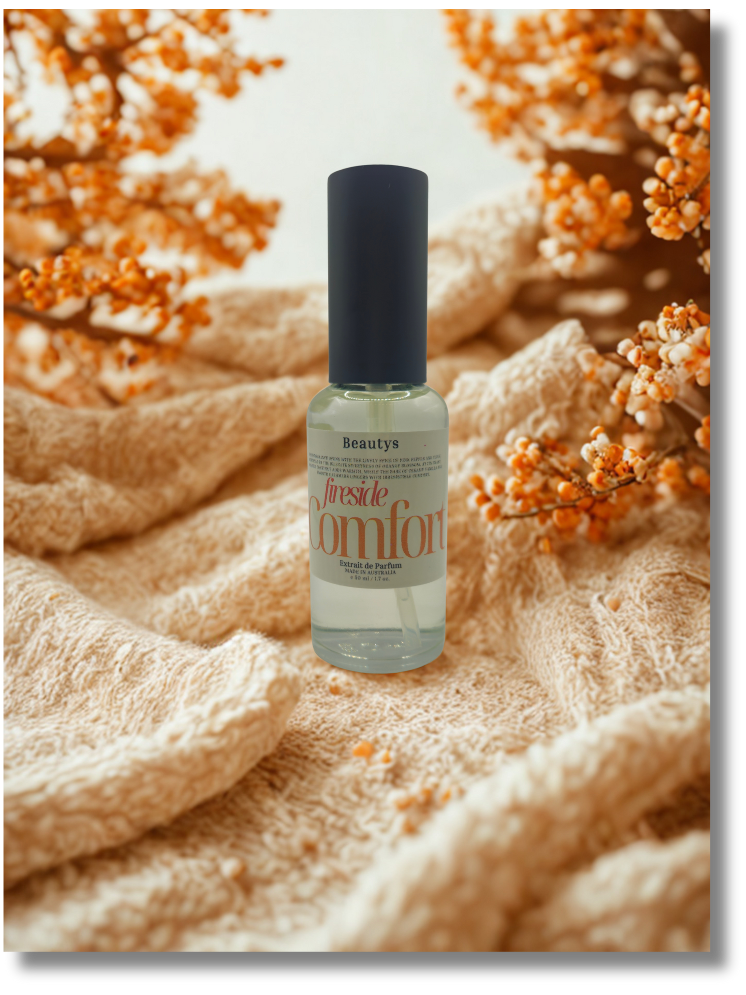 Beautys Fireside Comfort handcrafted vanilla chestnut scent