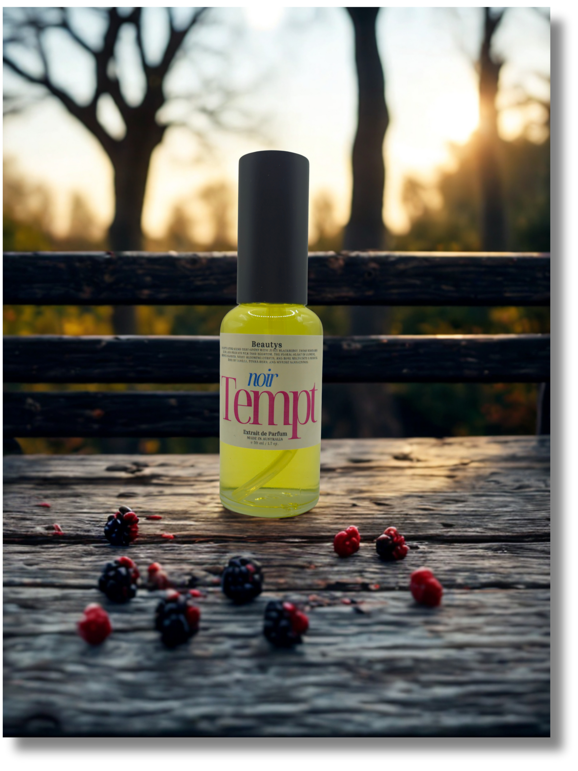 Noir Tempt evening vanilla spicy cologne Tasmania