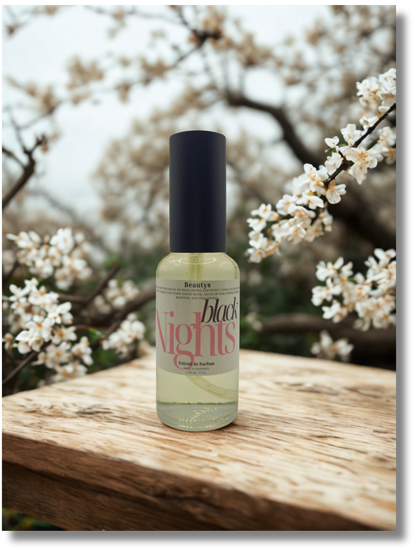 Black Nights warm vanilla amber women’s perfume bottle