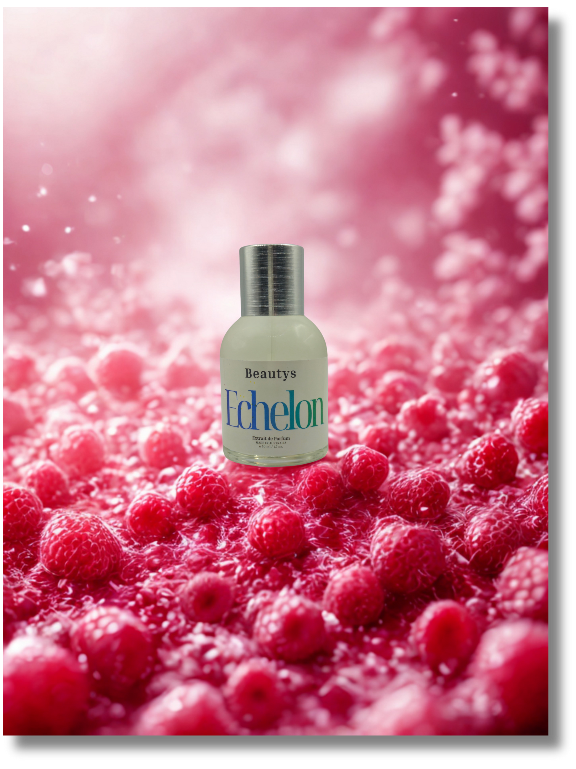 Fruity floral hybrid perfume Echelon with sweet berry and vanilla scent