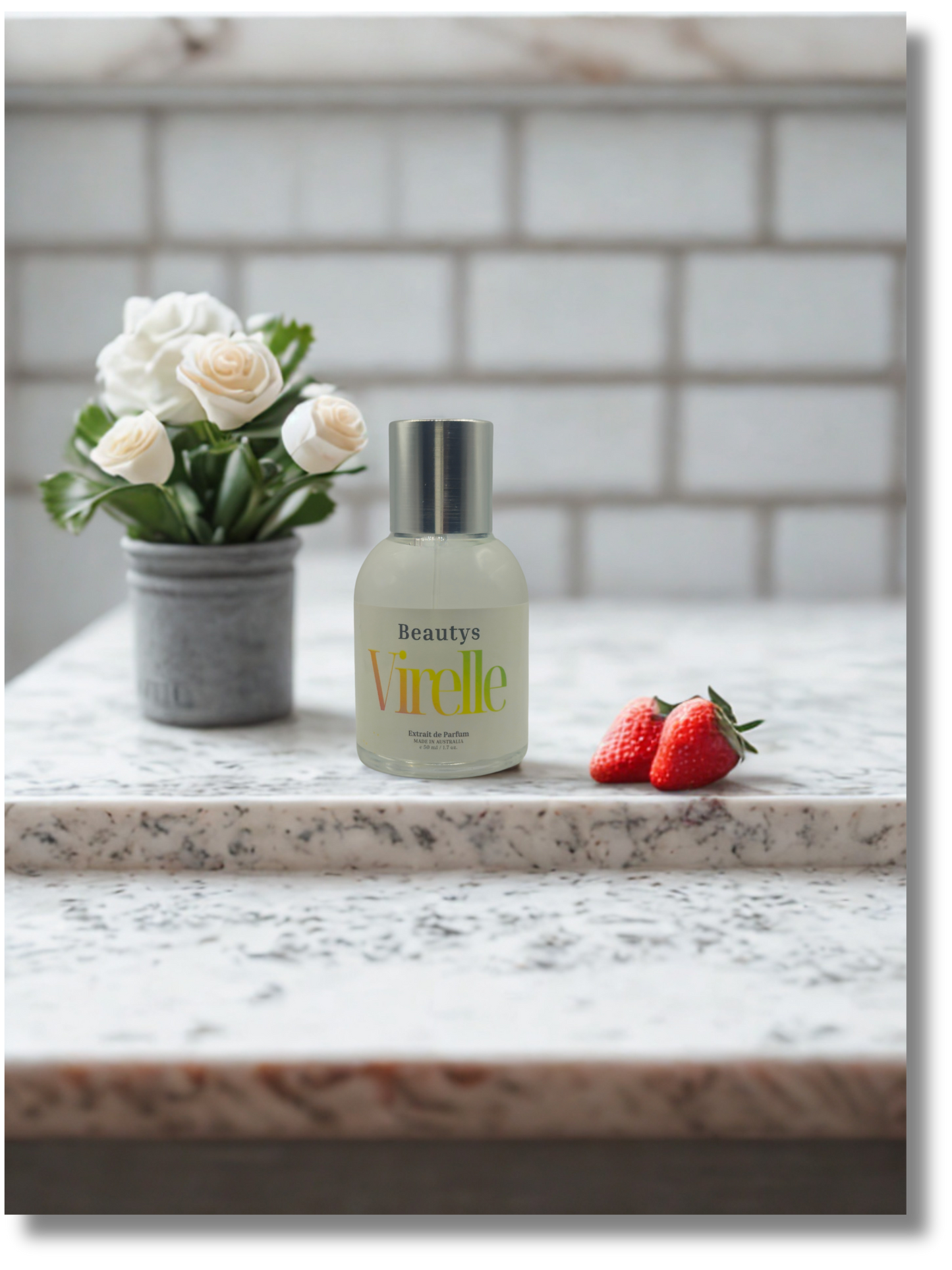 Virelle hybrid perfume packaging – fruity-floral and vanilla blend