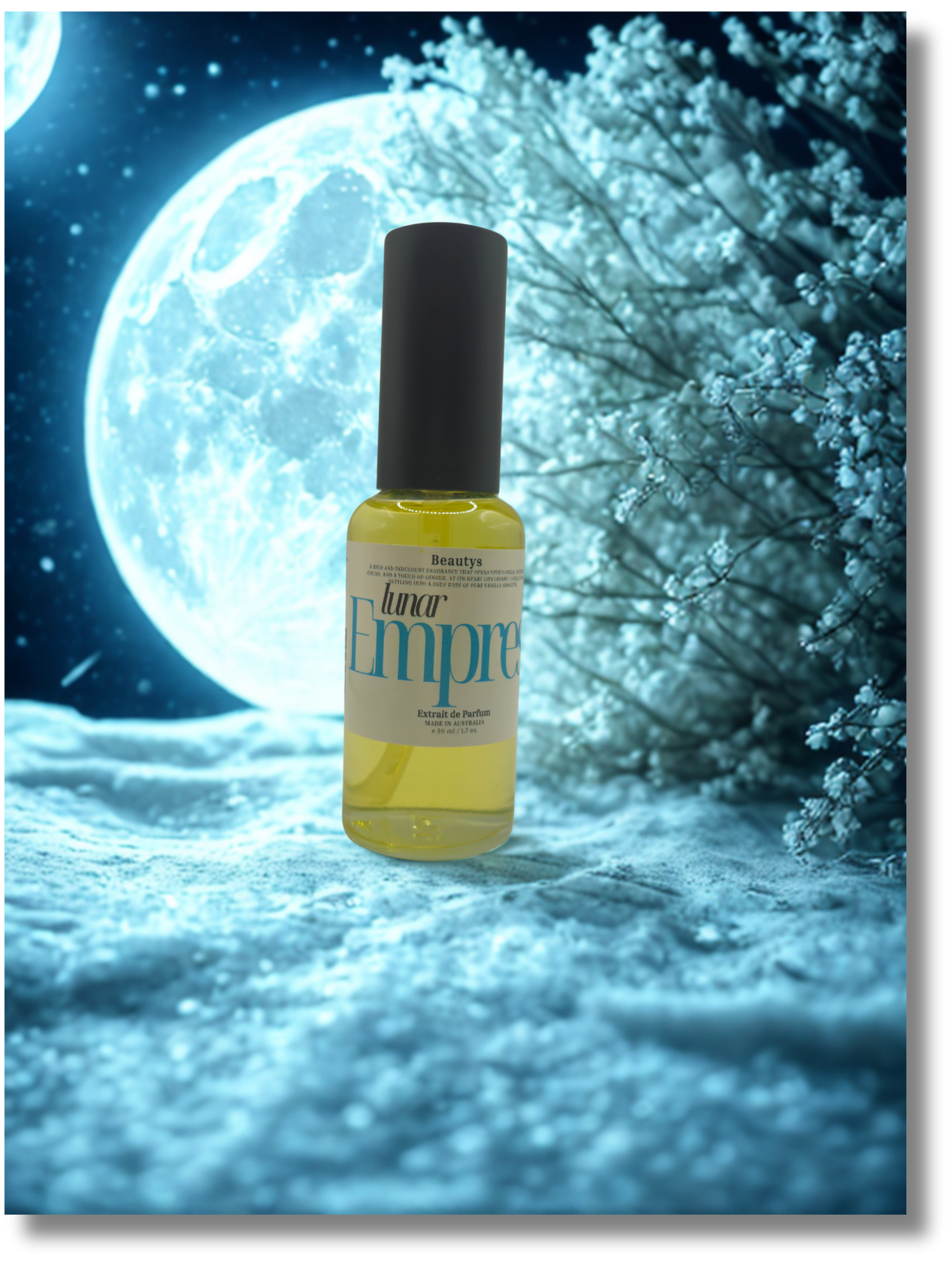 Lunar Empress perfume bottle soft musk cacao scent