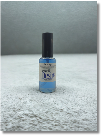 Close-up of Beautys Moonlit Desire unisex perfume, Tasmanian-made artisan fragrance.