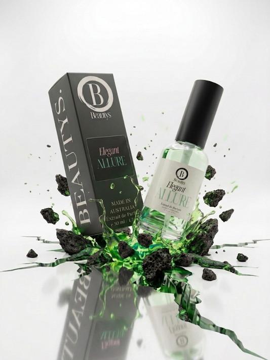 Elegant Allure by Beautys, a luxurious skincare product in a sleek jar with a smooth, shiny finish.