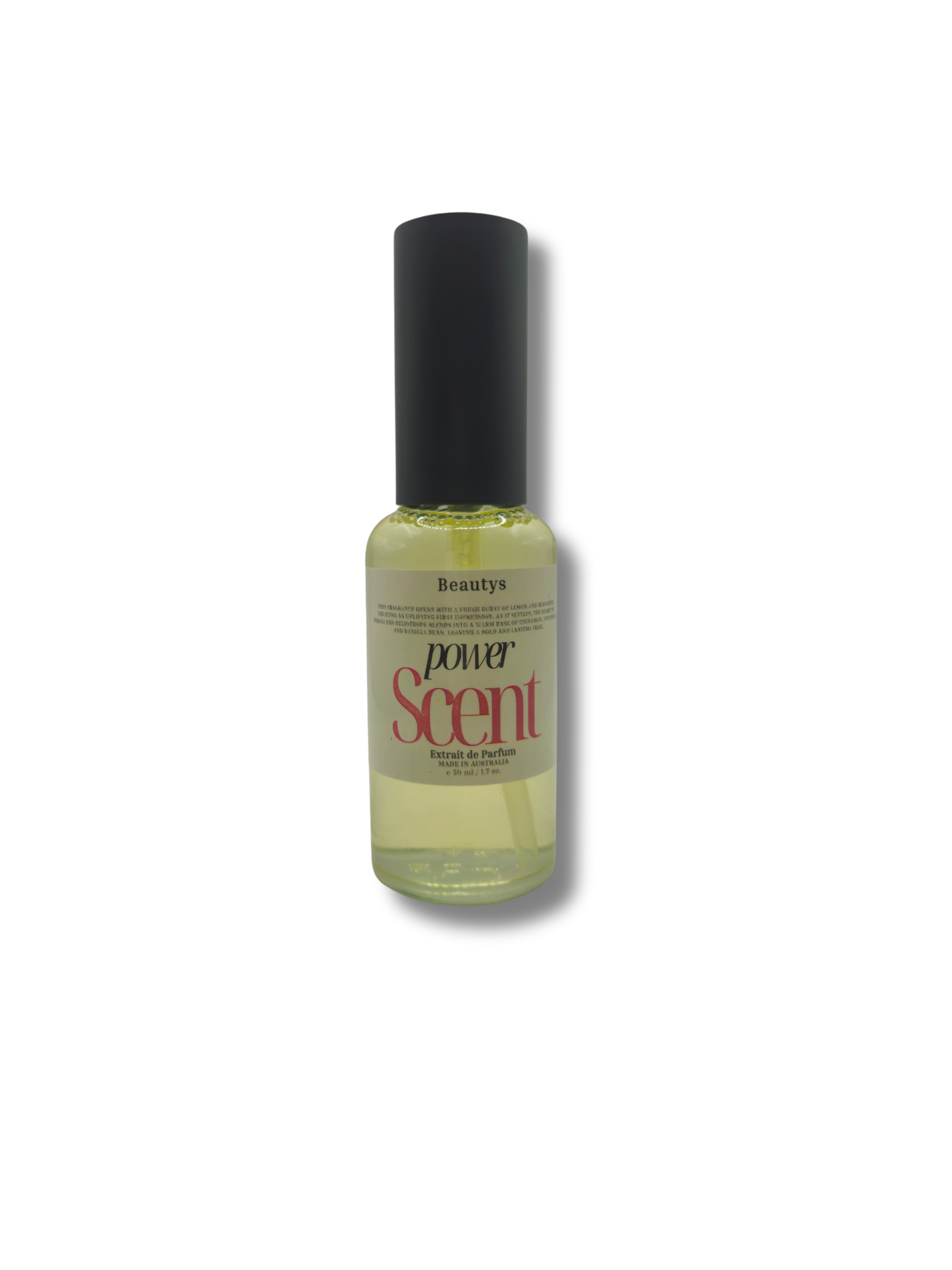 Power Scent Cologne – Handcrafted Australian-made cologne with lemon, bergamot, neroli, heliotrope, cinnamon, patchouli, and vanilla bean
